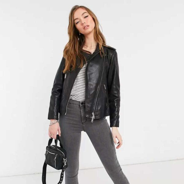 Faux Leather Biker Jacket - Image 4